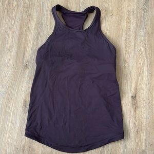 Lululemon Final Lap tank top- Size 8. Black Currant/purple color. Luxtreme